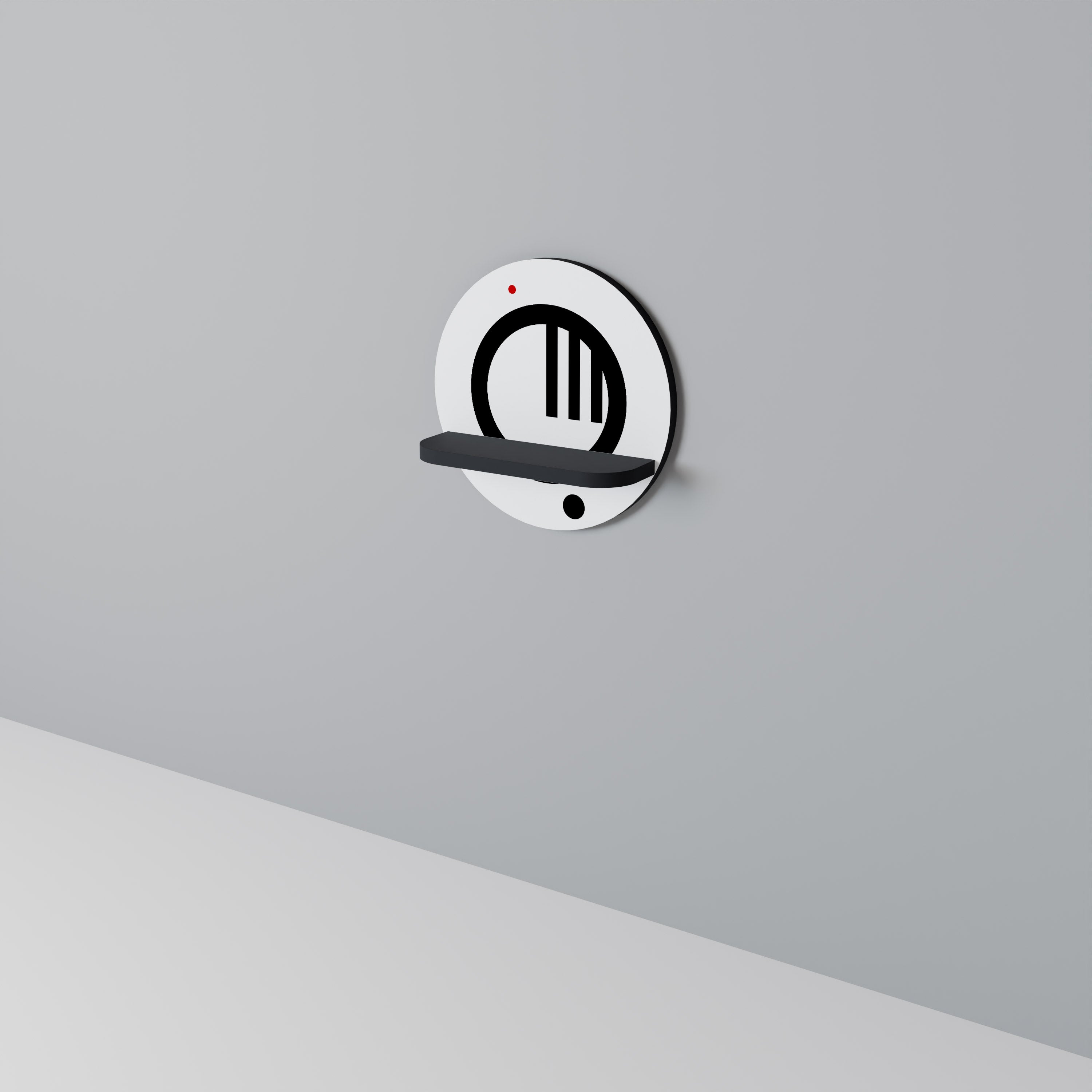 MINIMAL DOTS Prateleira Redonda Decorativa em Acabamento Preto