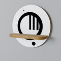 MINIMAL DOTS Round Art Shelf In Oak Effect
