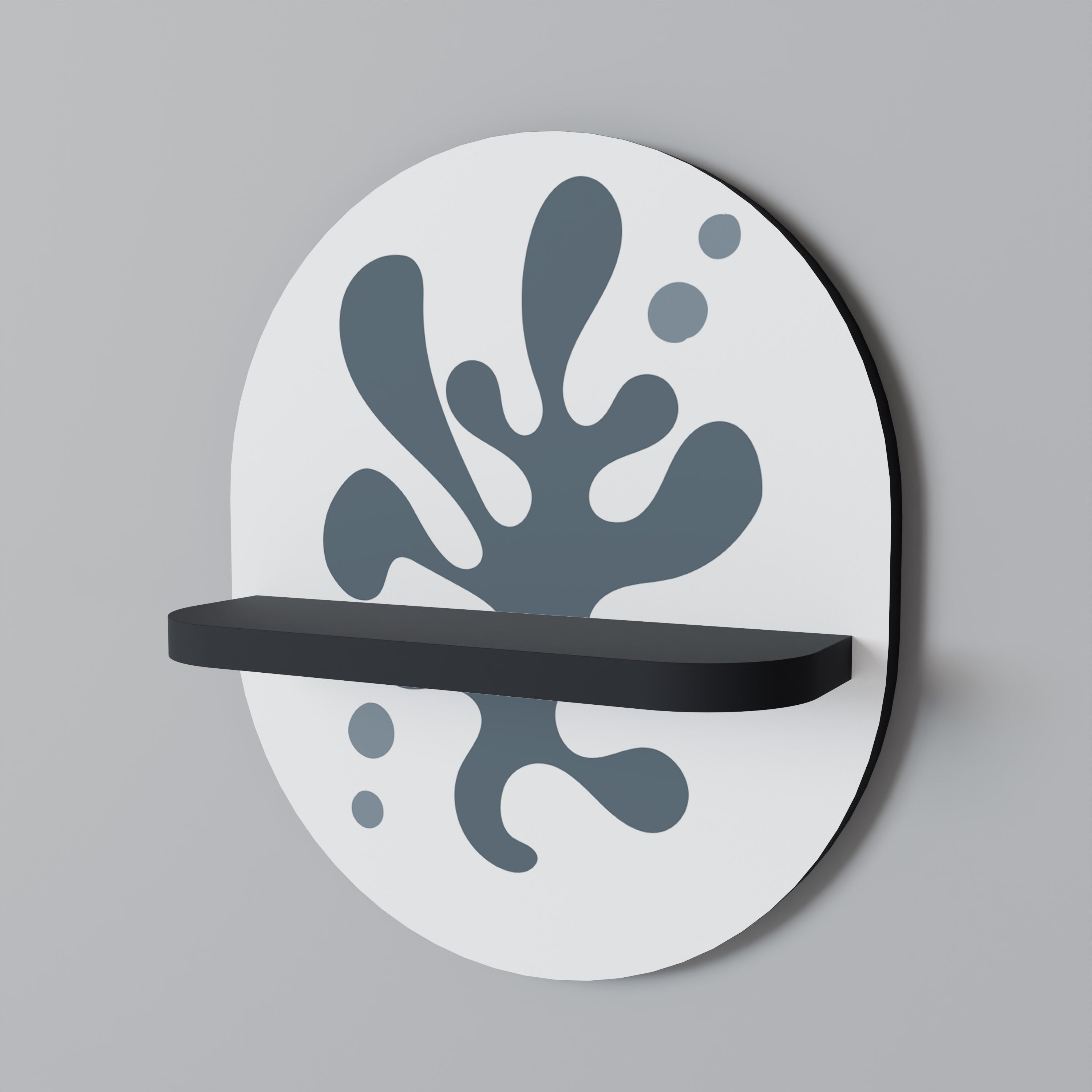 WONDERLAND VEGETATION Prateleira Oval Decorativa em Acabamento Preto