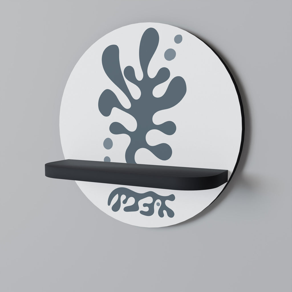 WONDERLAND VEGETATION Prateleira Redonda Decorativa em Acabamento Preto