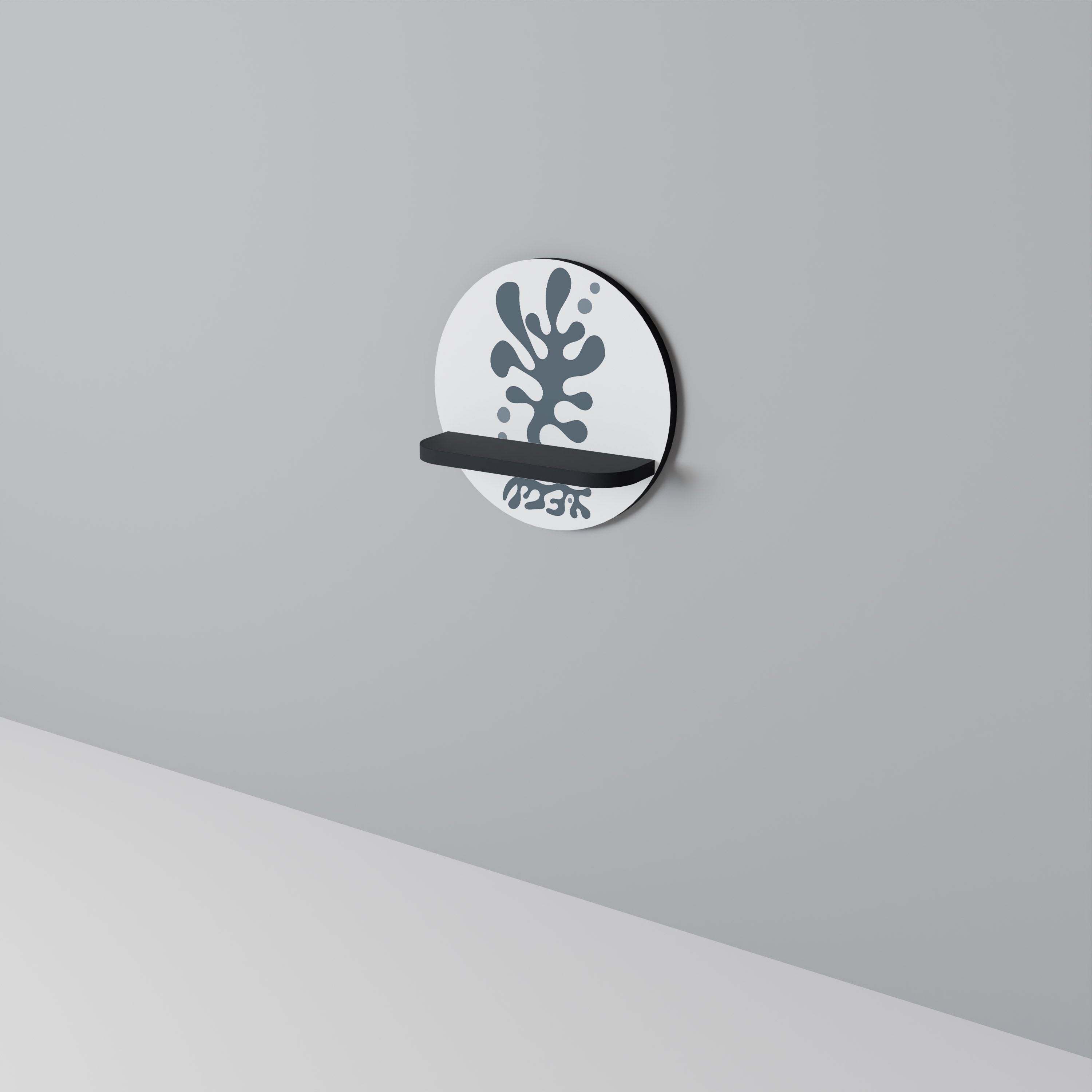 WONDERLAND VEGETATION Prateleira Redonda Decorativa em Acabamento Preto