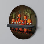 CUTE OR SCARY Prateleira Oval Decorativa em Acabamento Preto
