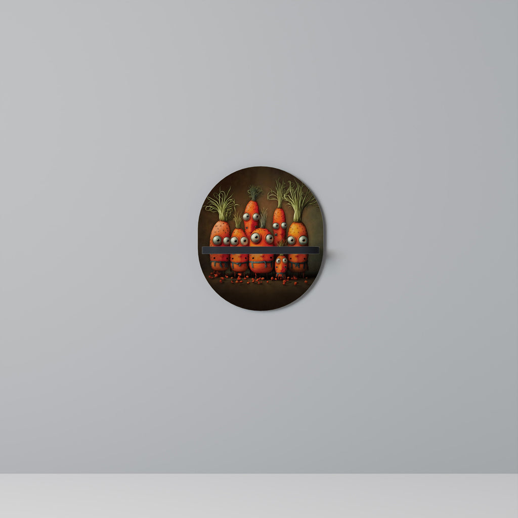 CUTE OR SCARY Prateleira Oval Decorativa em Acabamento Preto