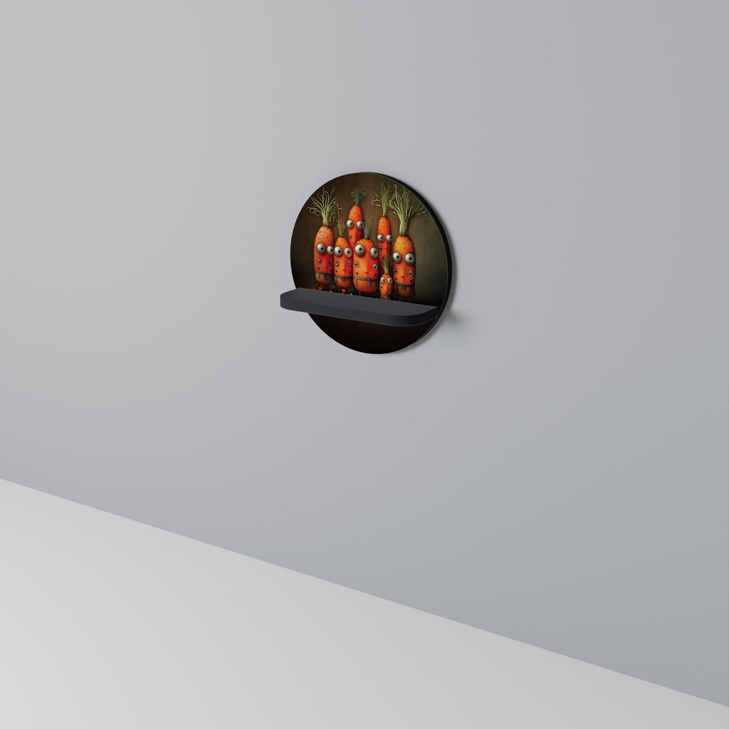 CUTE OR SCARY Prateleira Redonda Decorativa em Acabamento Preto