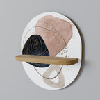 COLORFUL SHAPES Oval Art Shelf In Oak Effect