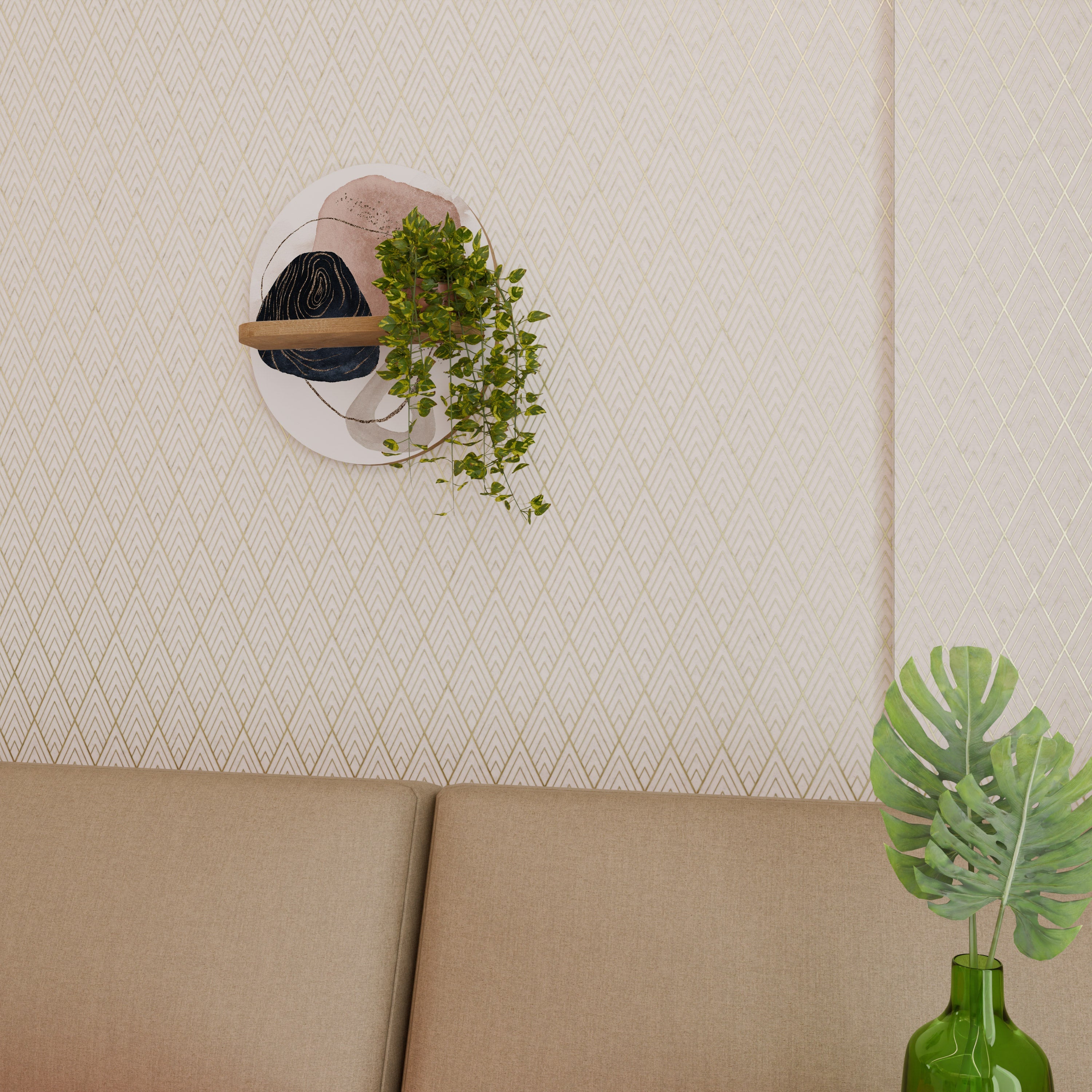 COLORFUL SHAPES Prateleira Oval Decorativa em Efeito Carvalho