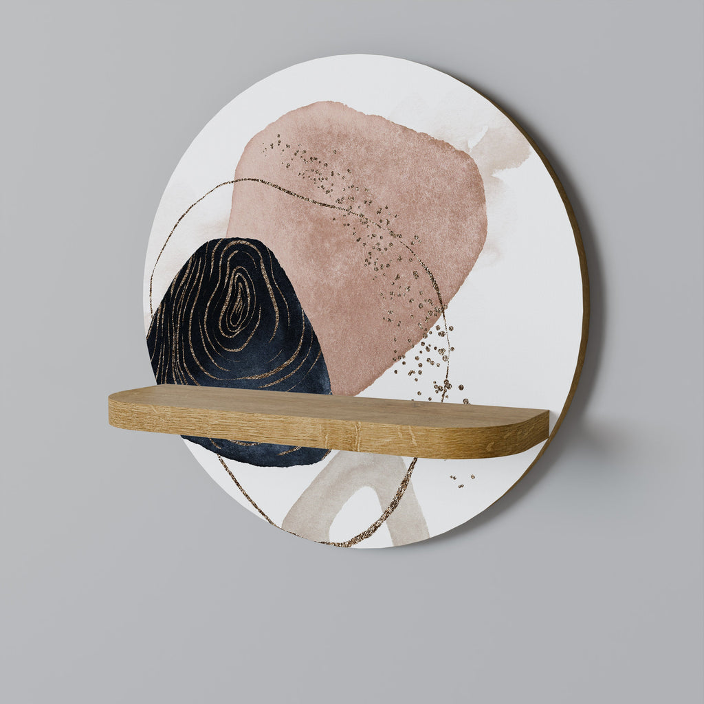 COLORFUL SHAPES Prateleira Redonda Decorativa em Efeito Carvalho
