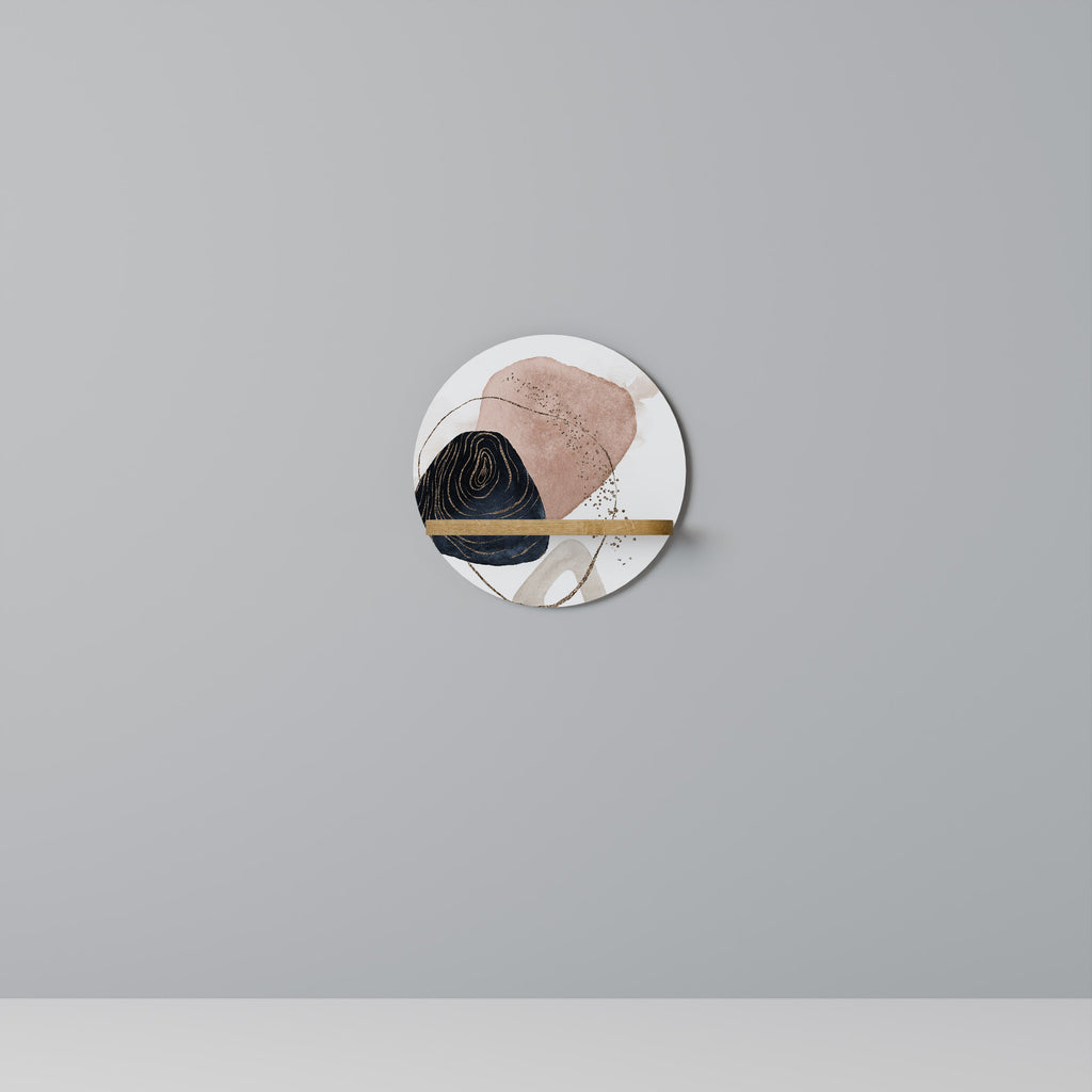 COLORFUL SHAPES Prateleira Redonda Decorativa em Efeito Carvalho