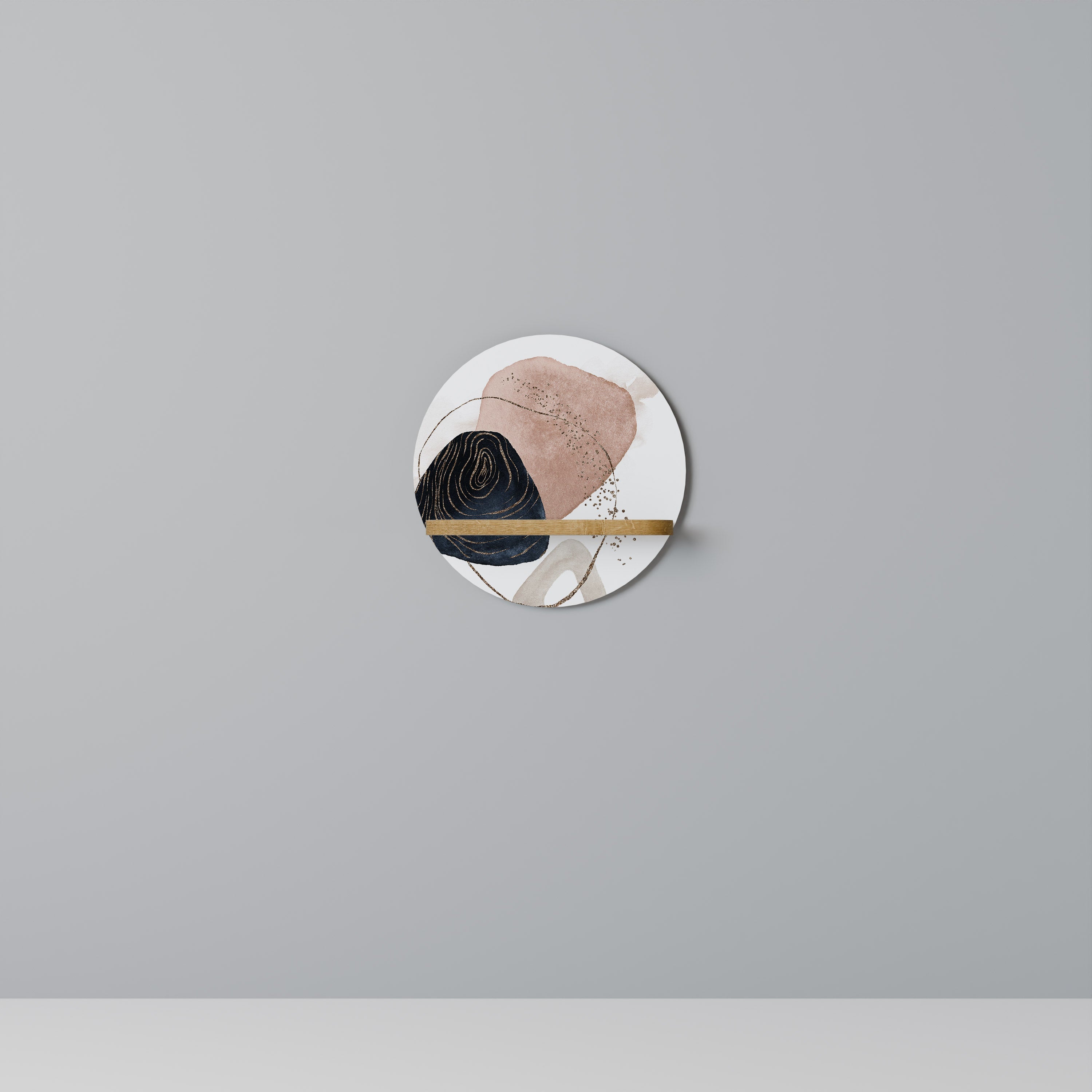 COLORFUL SHAPES Prateleira Redonda Decorativa em Efeito Carvalho