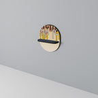 COLORFUL STRINGS Prateleira Oval Decorativa em Acabamento Preto