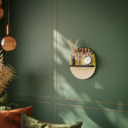 COLORFUL STRINGS Prateleira Oval Decorativa em Acabamento Preto