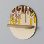 COLORFUL STRINGS Prateleira Oval Decorativa em Efeito Carvalho