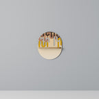 COLORFUL STRINGS Prateleira Oval Decorativa em Efeito Carvalho