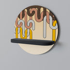 COLORFUL STRINGS Prateleira Redonda Decorativa em Acabamento Preto