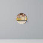 COLORFUL STRINGS Prateleira Redonda Decorativa em Acabamento Preto