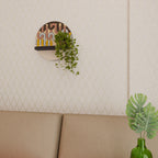 COLORFUL STRINGS Prateleira Redonda Decorativa em Acabamento Preto