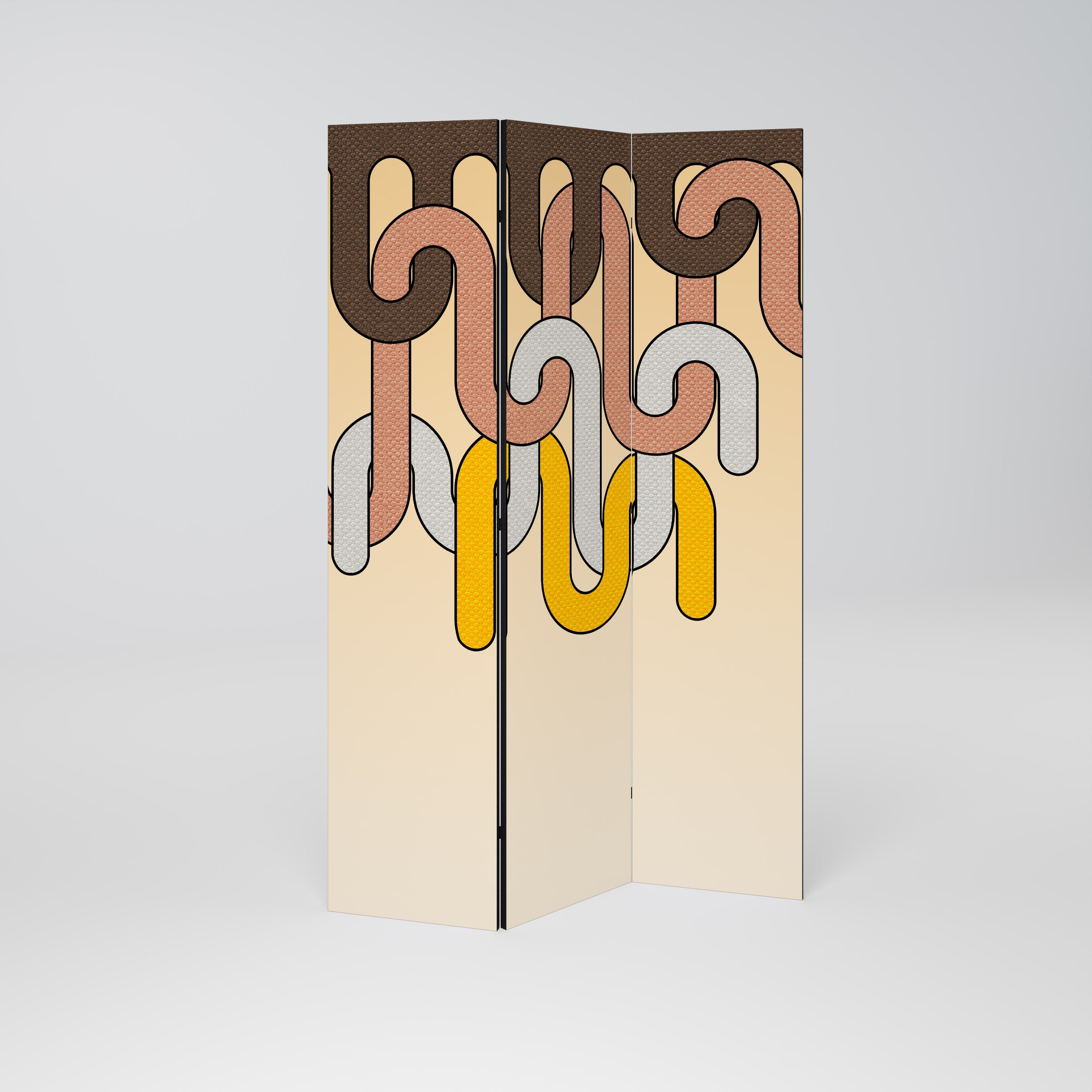 COLORFUL STRINGS Biombo Decorativo de 3 Painéis