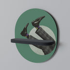 FALL OF MAN Oval Art Shelf In Black Finish