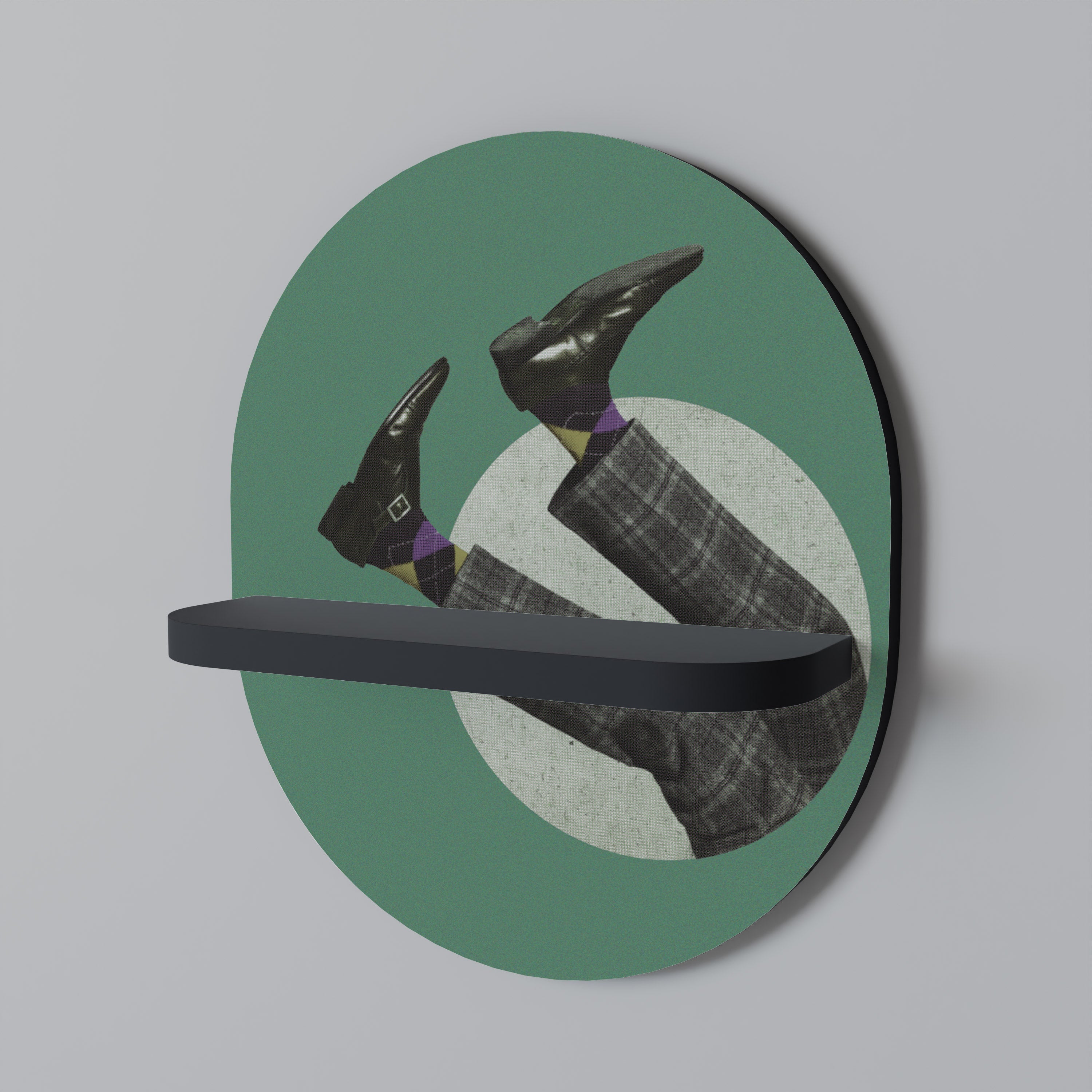 FALL OF MAN Prateleira Oval Decorativa em Acabamento Preto