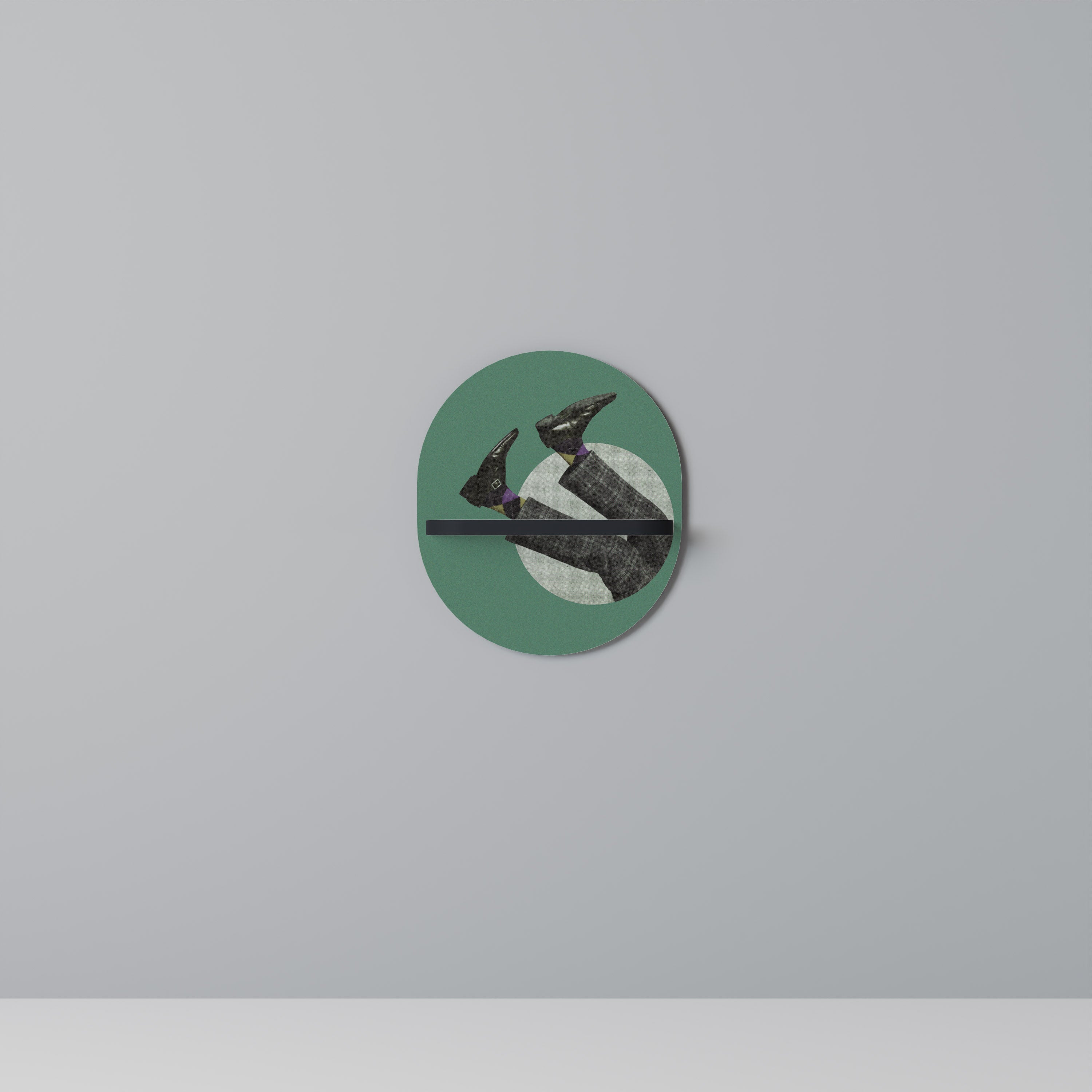 FALL OF MAN Prateleira Oval Decorativa em Acabamento Preto