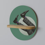 FALL OF MAN Prateleira Oval Decorativa em Efeito Carvalho