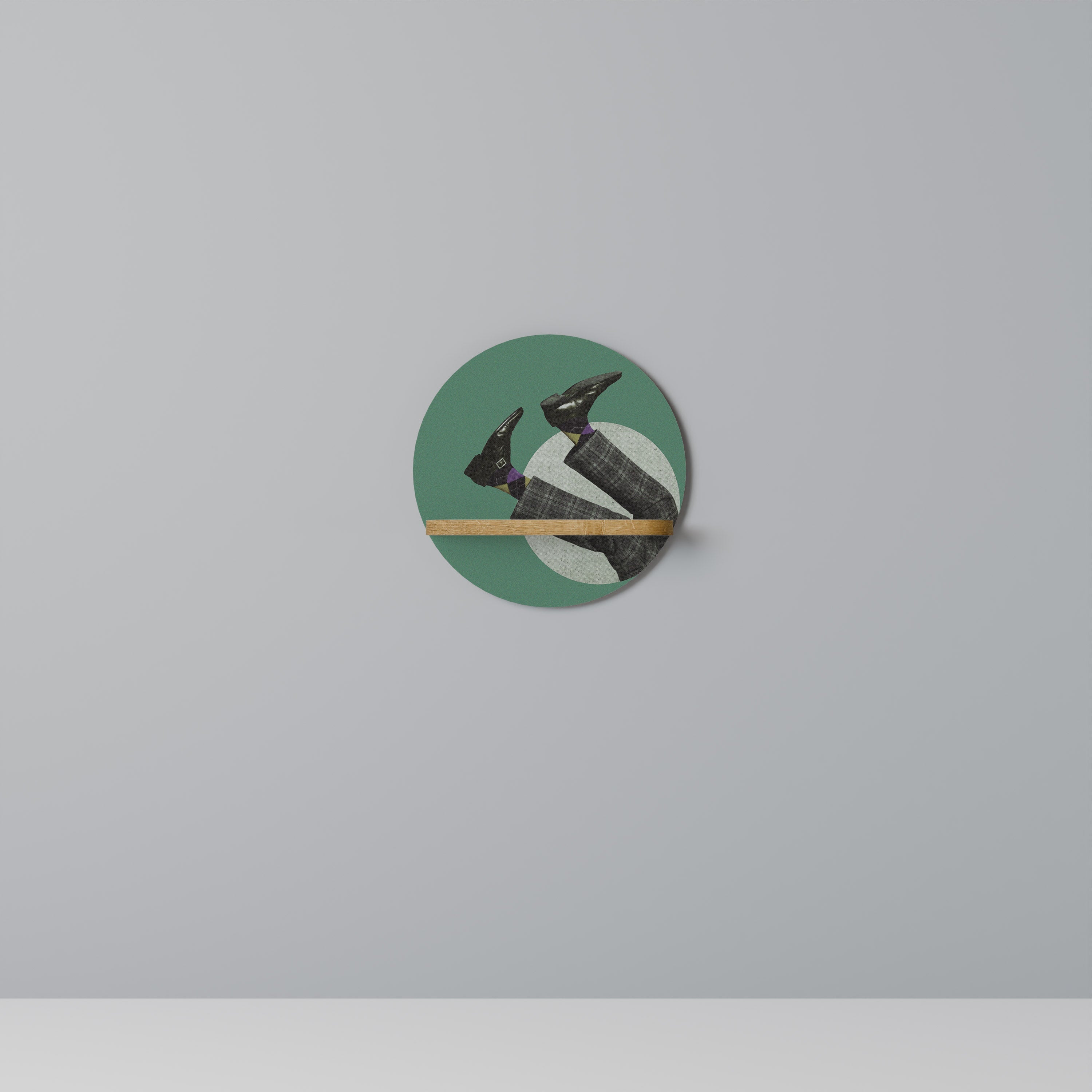 FALL OF MAN Prateleira Redonda Decorativa em Efeito Carvalho