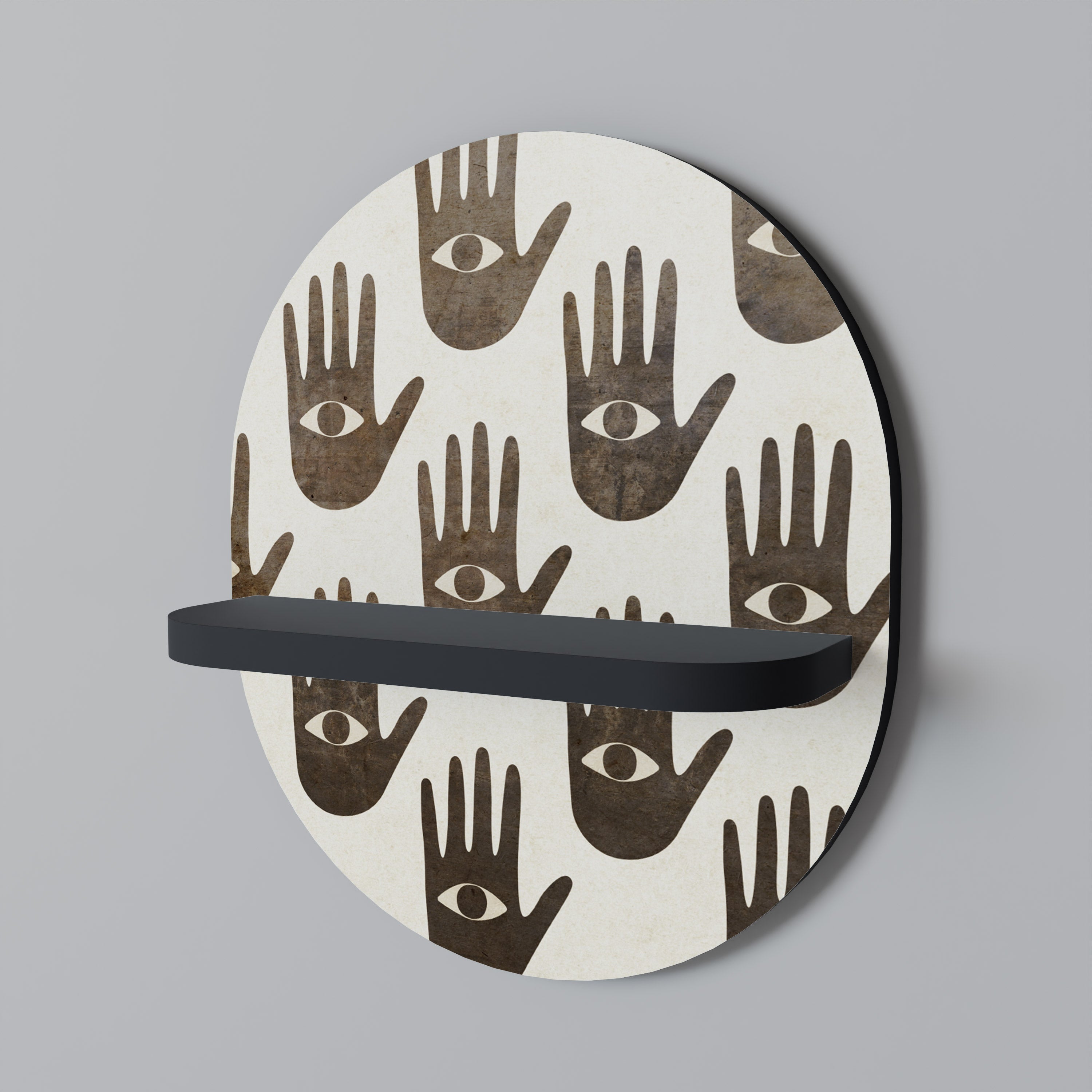 SEE MORE Prateleira Oval Decorativa em Acabamento Preto