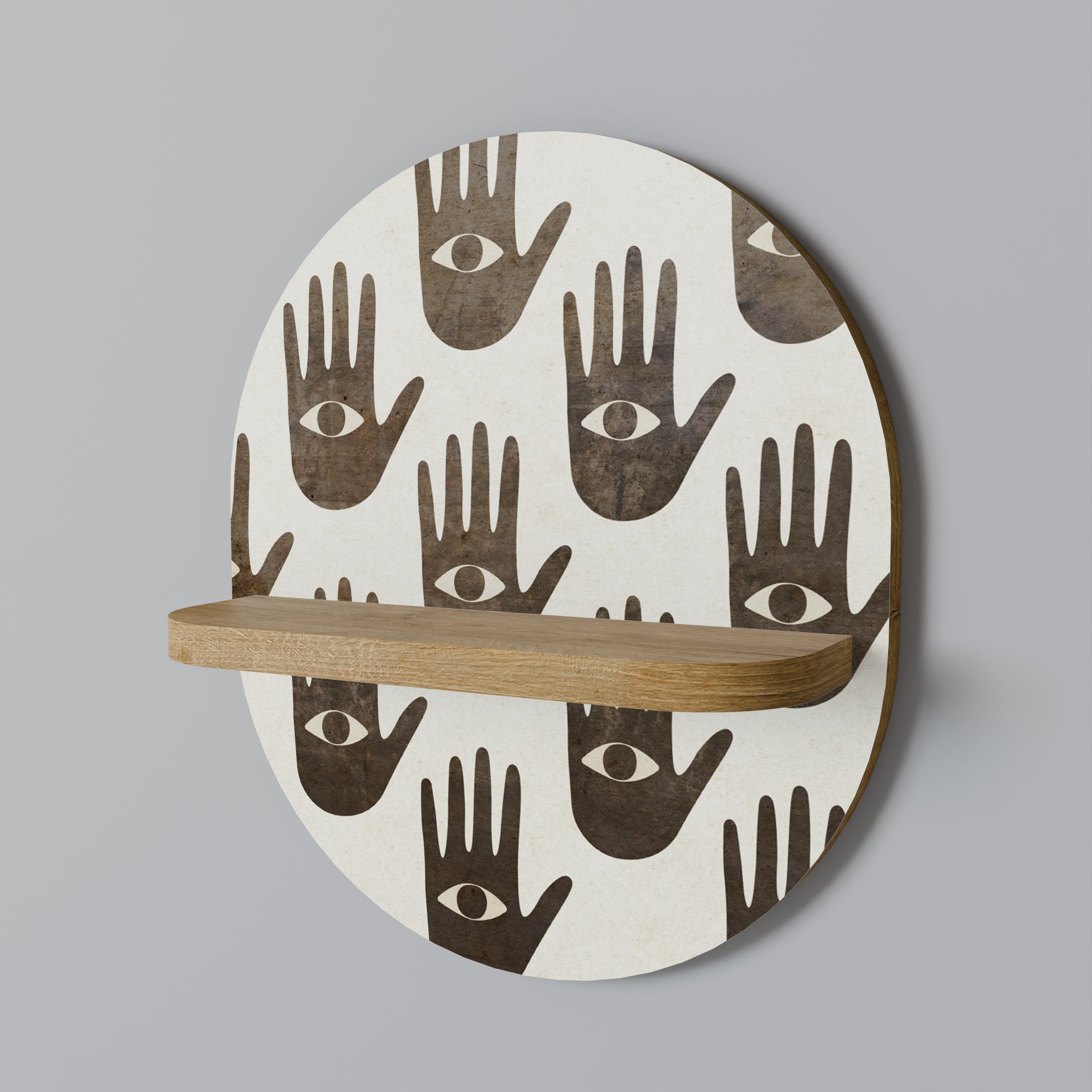 SEE MORE Prateleira Oval Decorativa em Efeito Carvalho