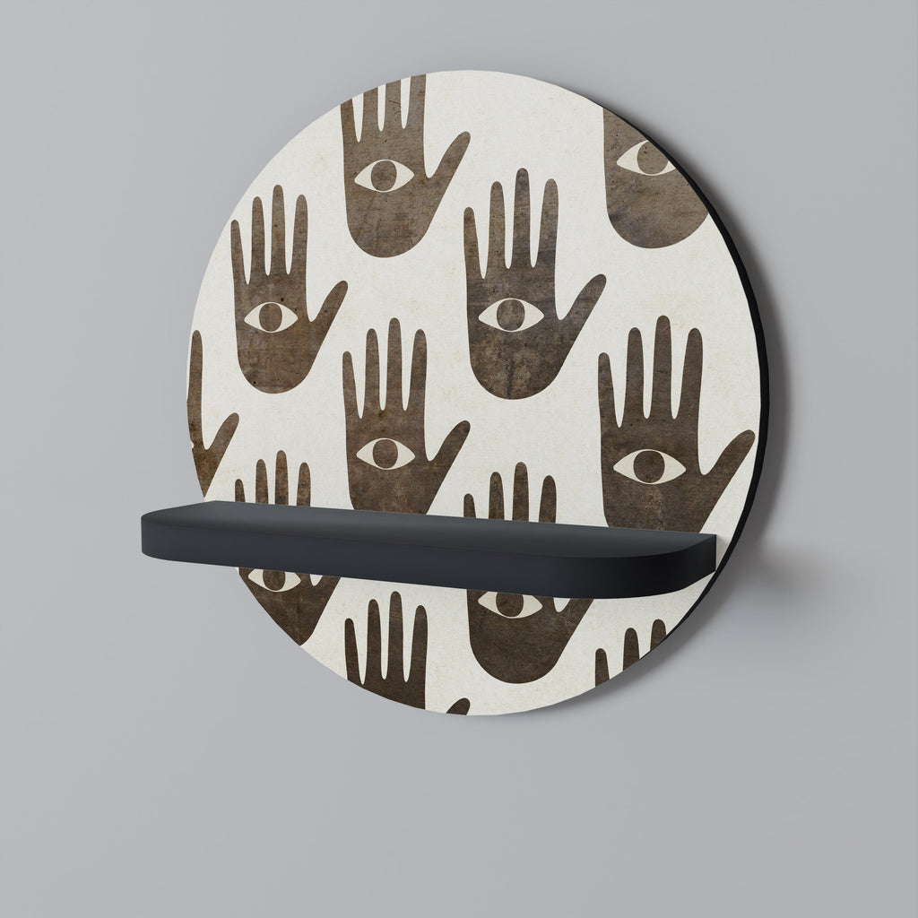 SEE MORE Prateleira Redonda Decorativa em Acabamento Preto