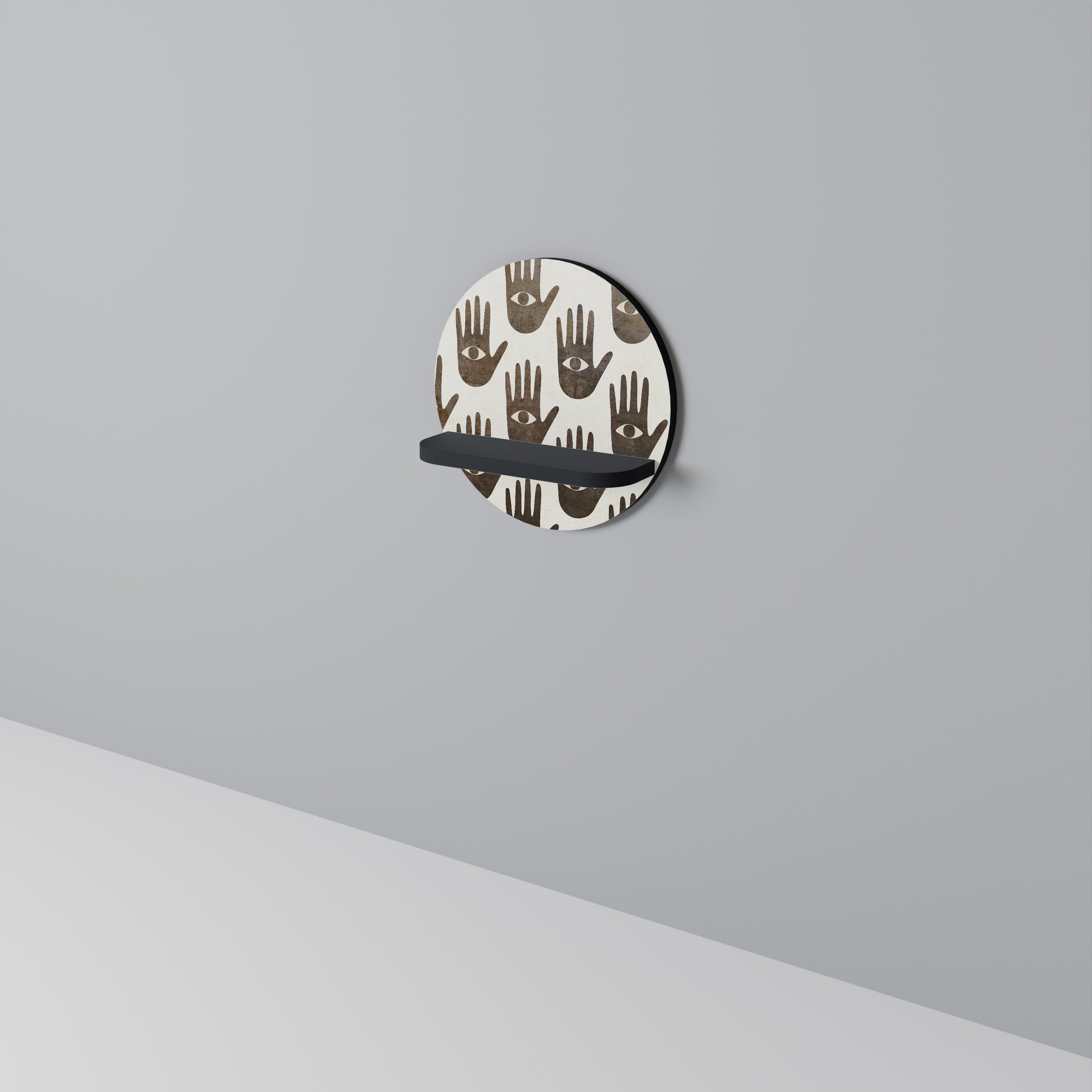 SEE MORE Prateleira Redonda Decorativa em Acabamento Preto