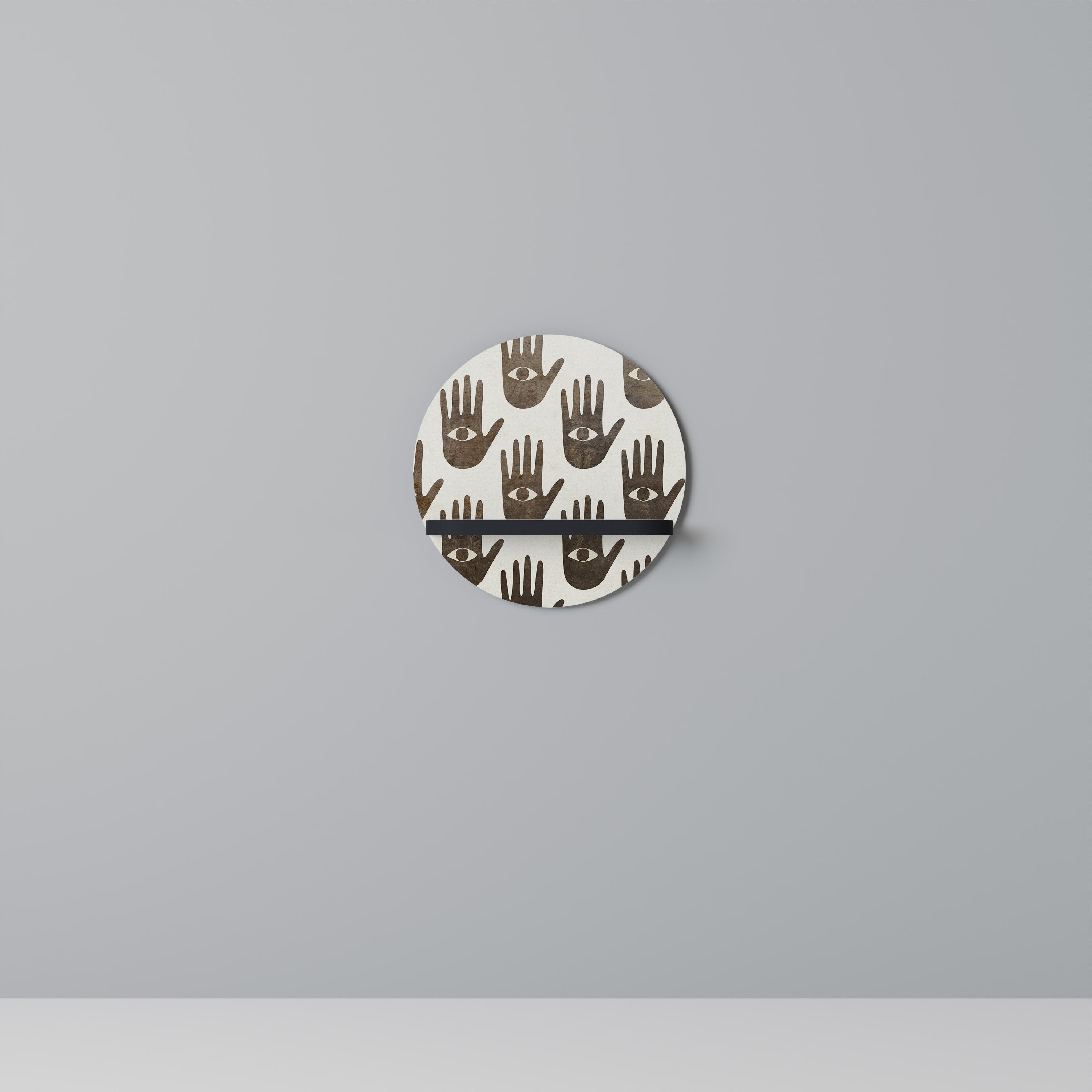 SEE MORE Prateleira Redonda Decorativa em Acabamento Preto