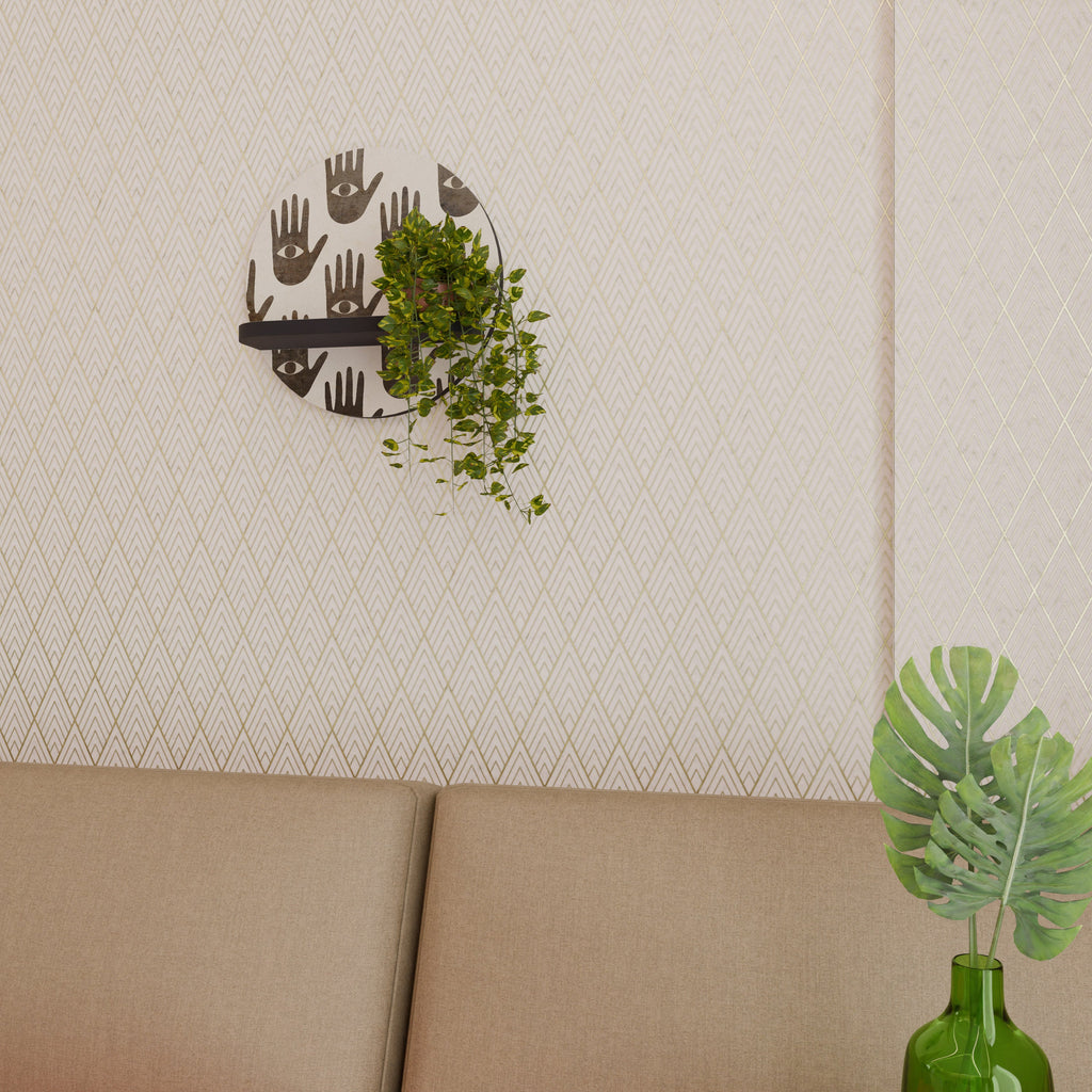 SEE MORE Prateleira Redonda Decorativa em Acabamento Preto