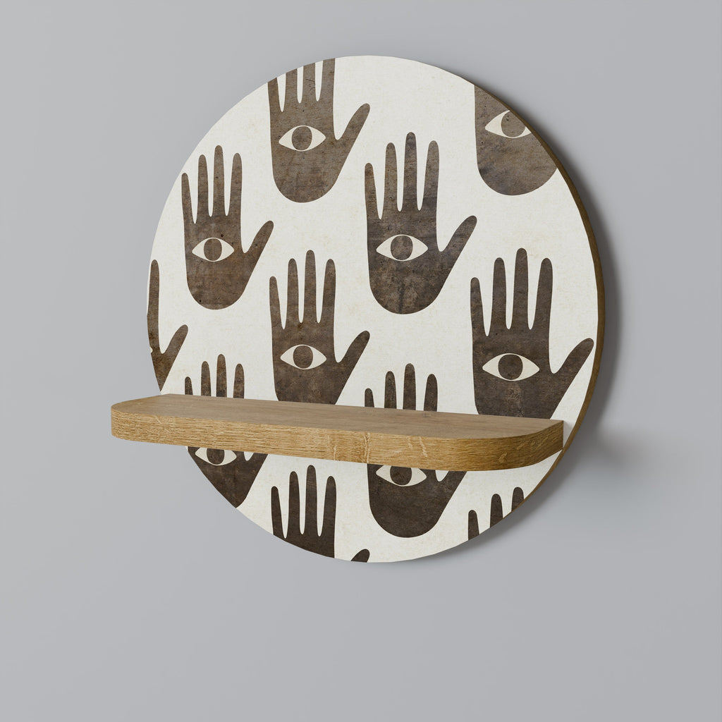 SEE MORE Round Art Shelf In Oak Effect