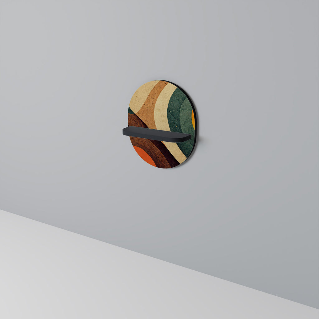 COLORFUL STRANDS Prateleira Oval Decorativa em Acabamento Preto