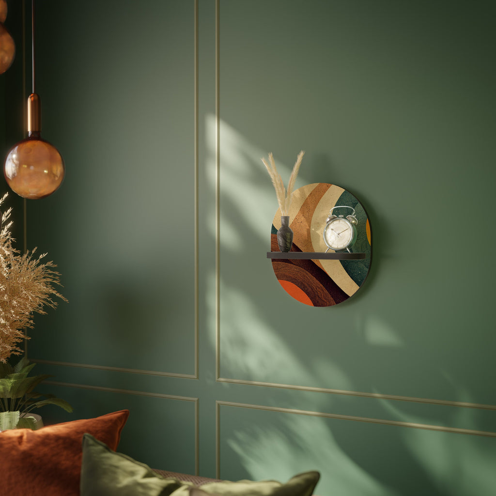 COLORFUL STRANDS Prateleira Oval Decorativa em Acabamento Preto