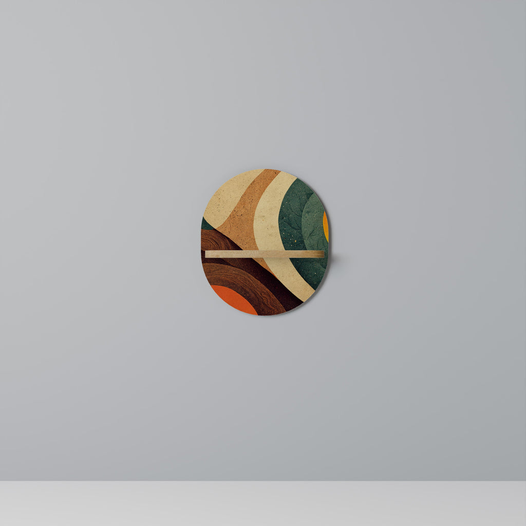 COLORFUL STRANDS Prateleira Oval Decorativa em Efeito Carvalho