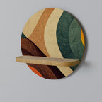 COLORFUL STRANDS Prateleira Redonda Decorativa em Efeito Carvalho