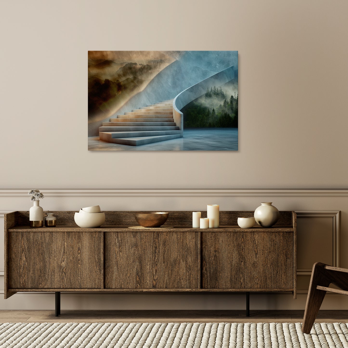STEPS TO SERENITY Horizontal Canvas Print