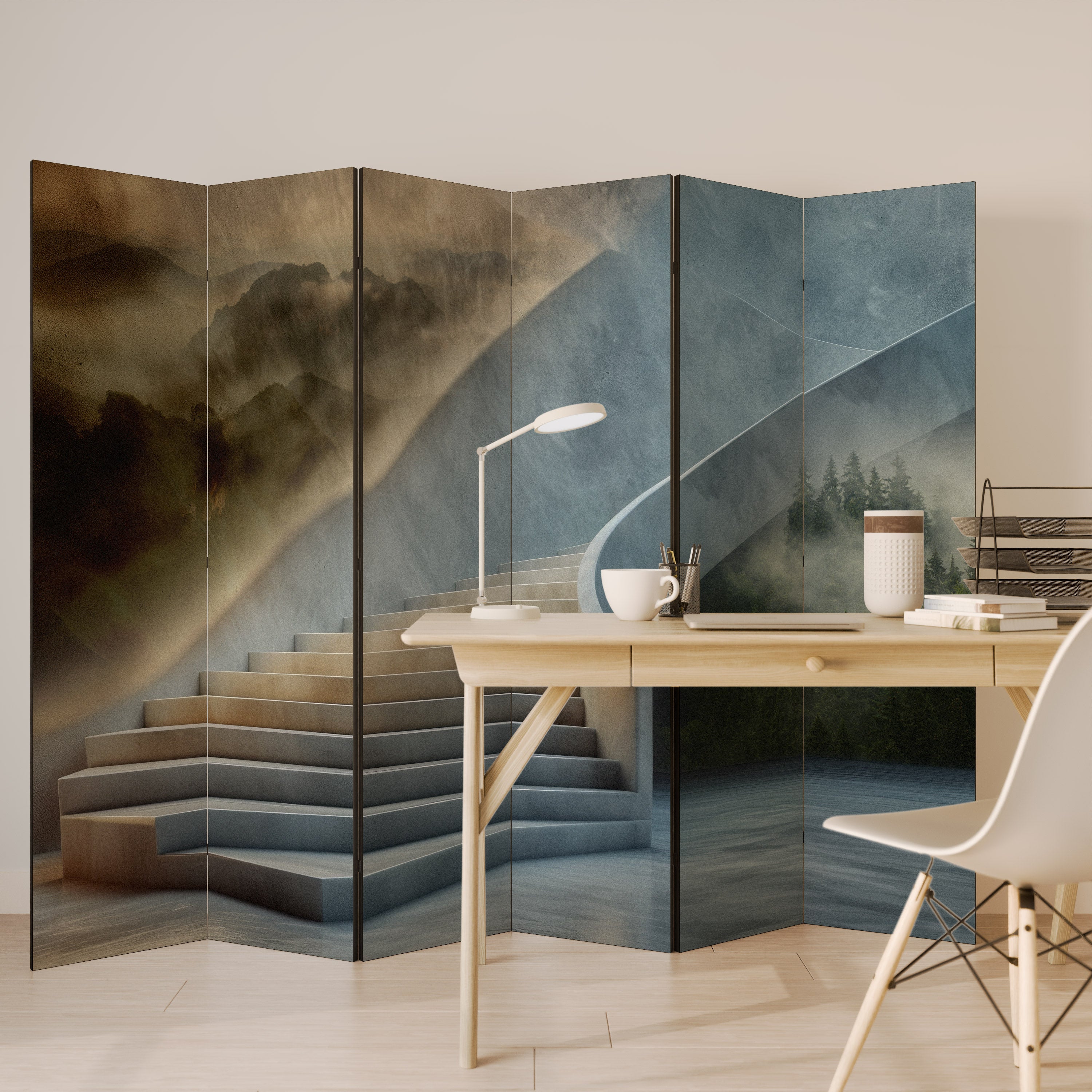 STEPS TO SERENITY Biombo de 6 Painéis