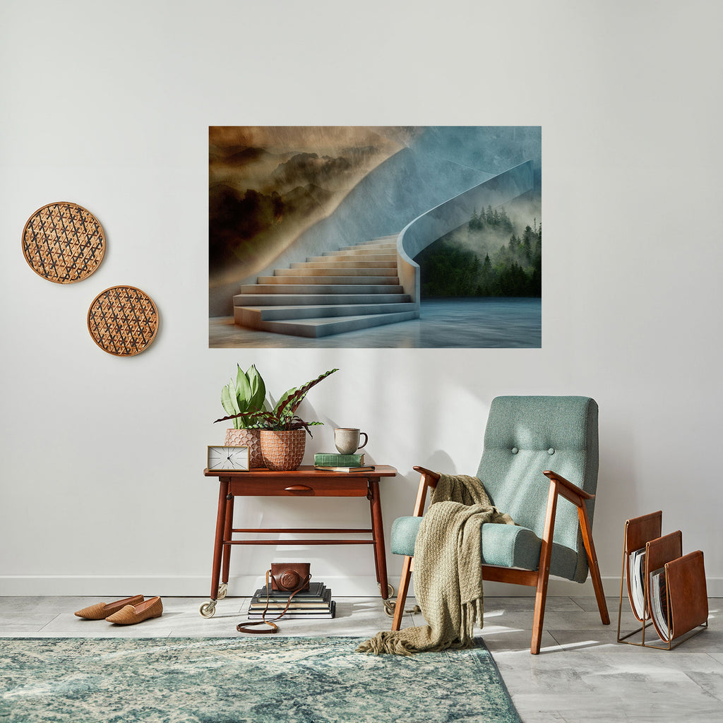 STEPS TO SERENITY Peel and Stick Horizontal Poster