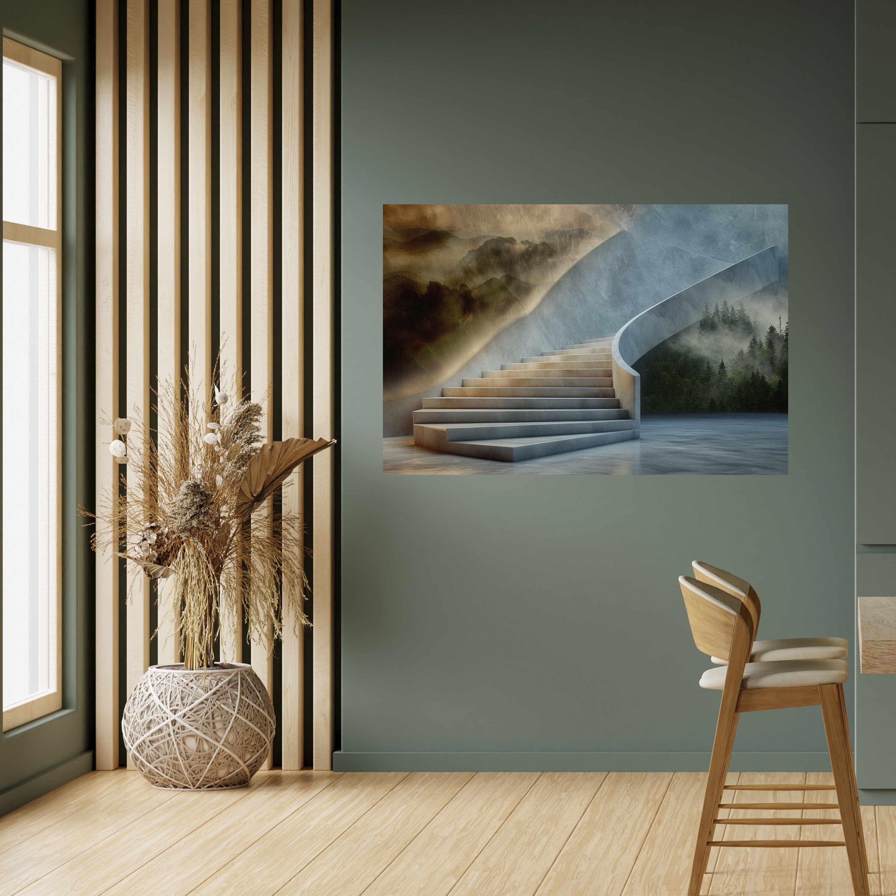 STEPS TO SERENITY Peel and Stick Horizontal Poster