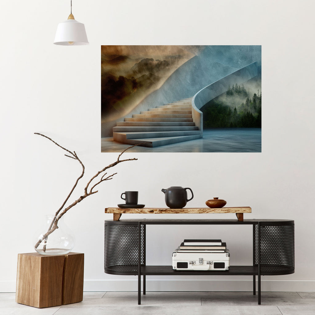 STEPS TO SERENITY Peel and Stick Horizontal Poster