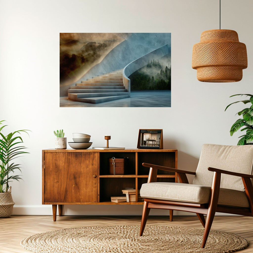 STEPS TO SERENITY Peel and Stick Horizontal Poster