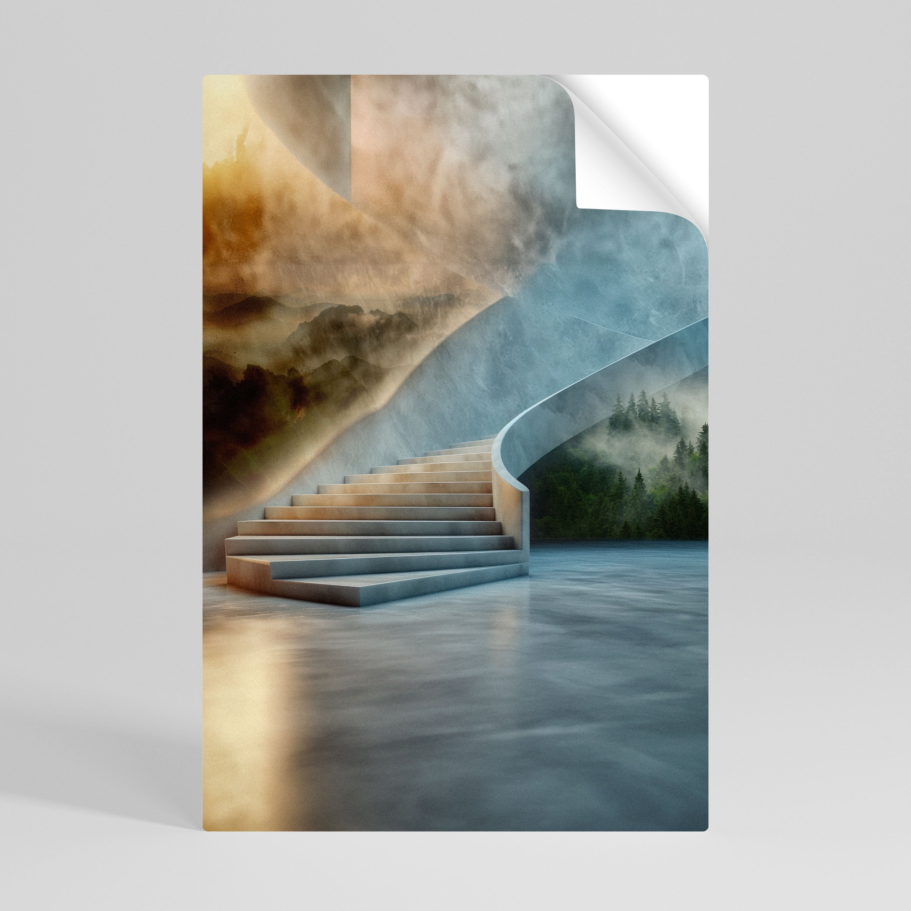 STEPS TO SERENITY Póster Autocolante Vertical