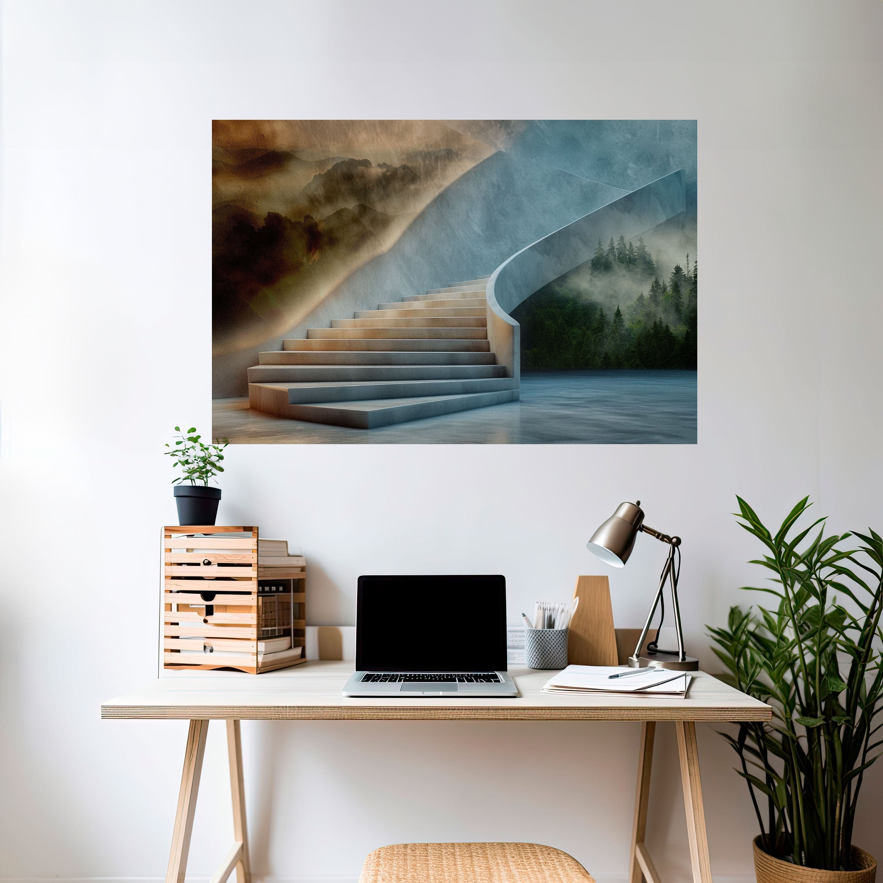 STEPS TO SERENITY Peel and Stick Horizontal Poster