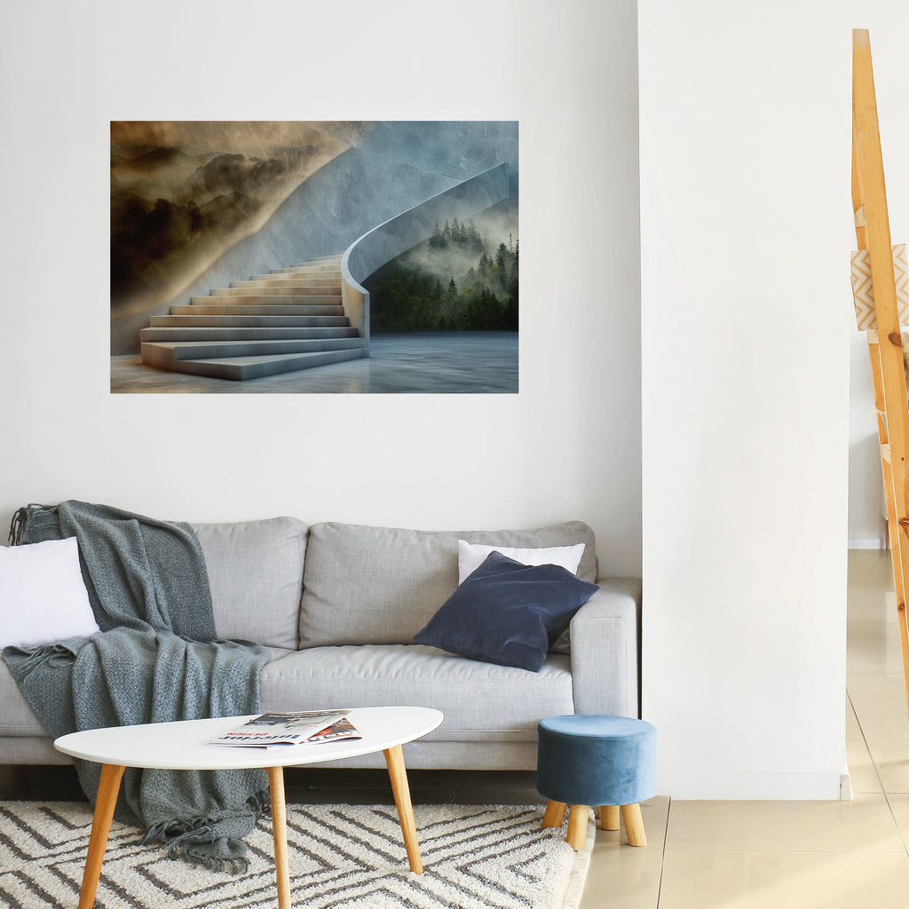 STEPS TO SERENITY Peel and Stick Horizontal Poster