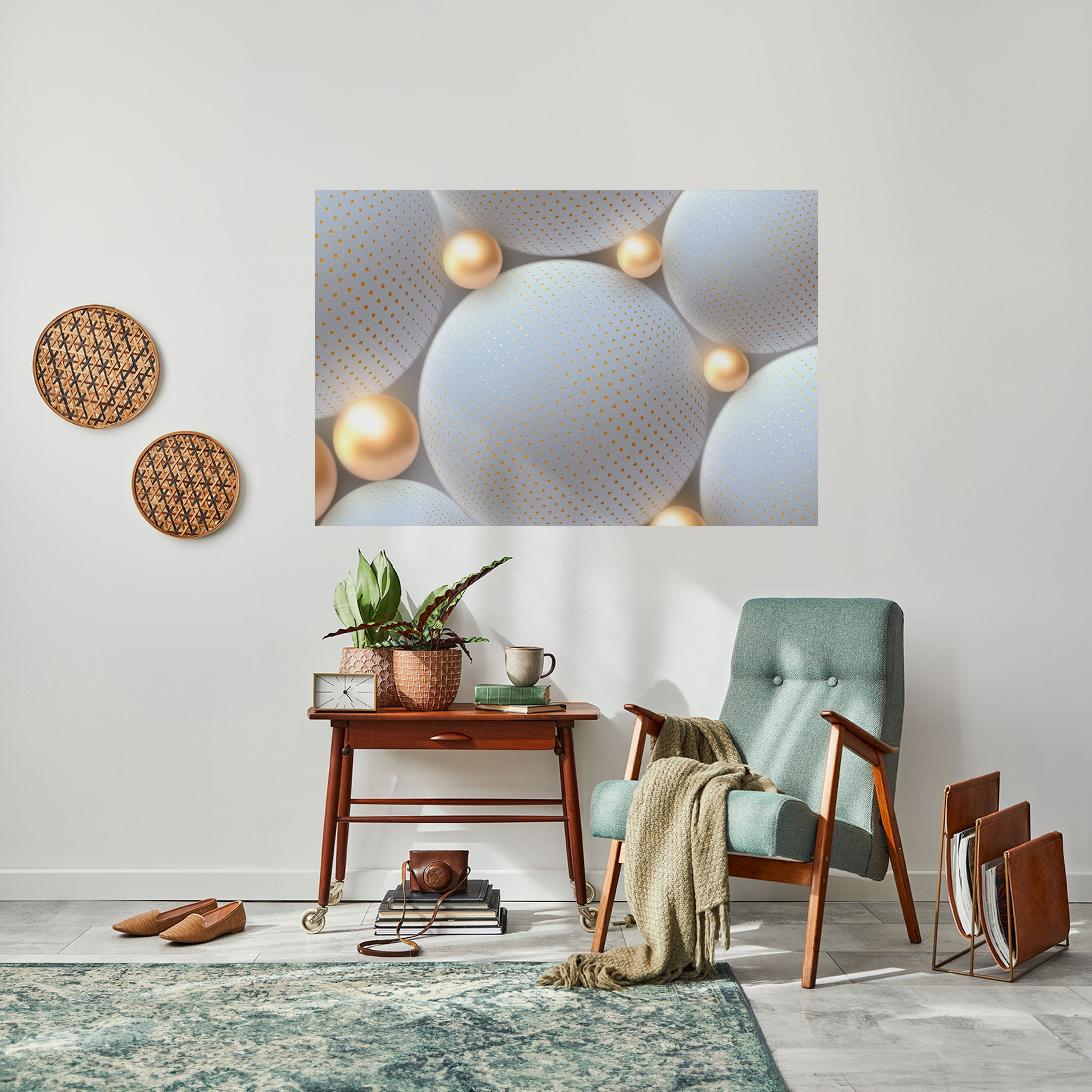 LUMINOUS SPHERICAL HARMONY Peel and Stick Horizontal Poster