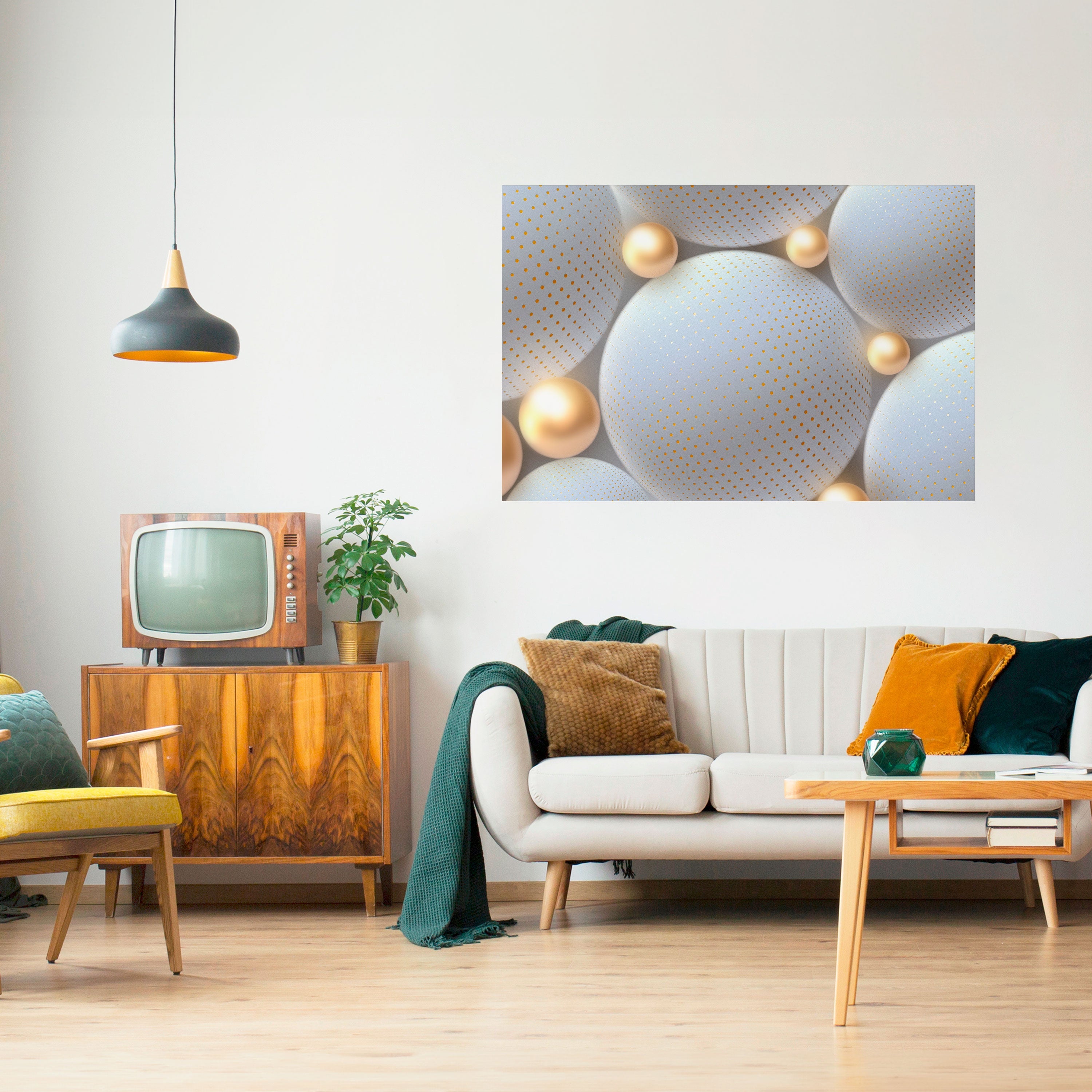 LUMINOUS SPHERICAL HARMONY Peel and Stick Horizontal Poster