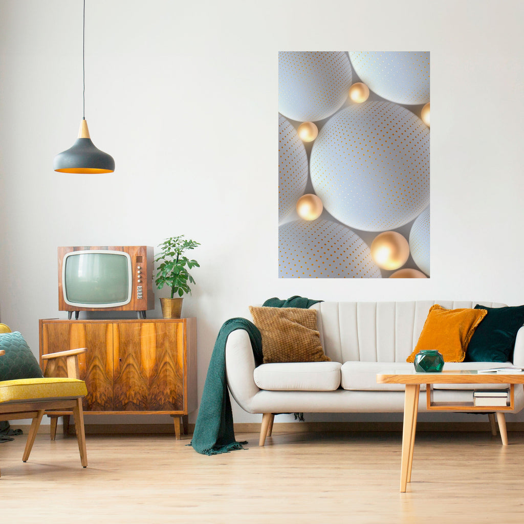 LUMINOUS SPHERICAL HARMONY Poster Vertical Autocolante