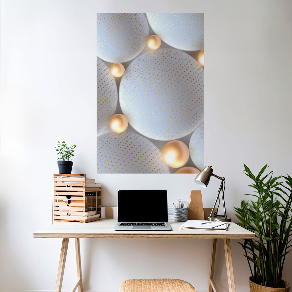 LUMINOUS SPHERICAL HARMONY Poster Vertical Autocolante